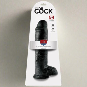 King Cock - 11" Cock with Balls - Black Dildos & Dongs My Amazing Fantasy